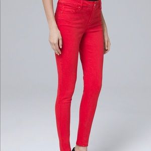 WHBM Mid-Rise Skinny Ankle Jeans EUC Sz 6 Tomato